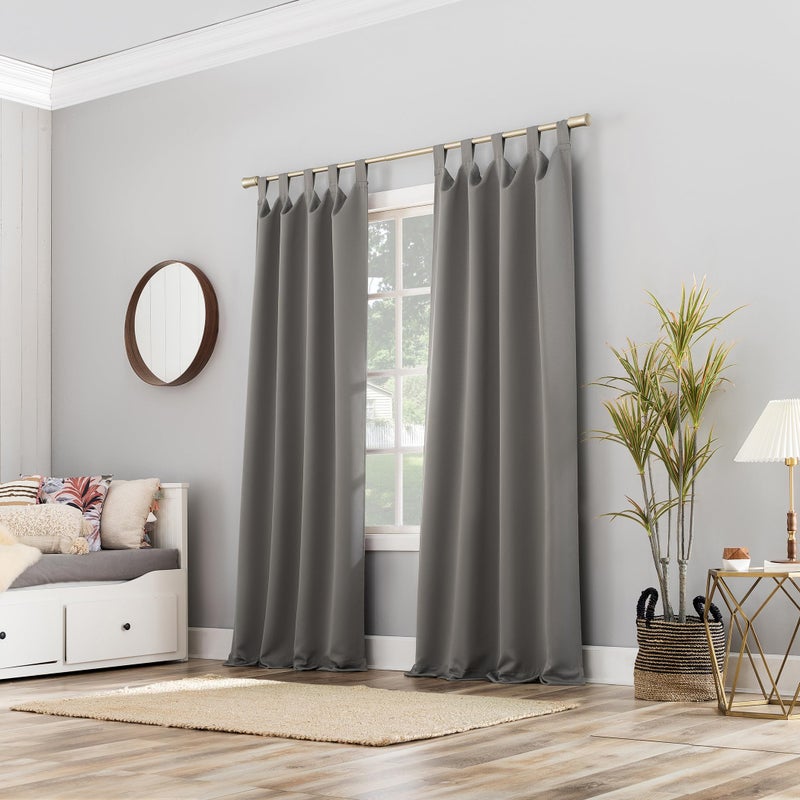Sun Zero Easton Energy Saving Blackout Tab Top Curtain Panel, 40" x 95", Gray - Image 4